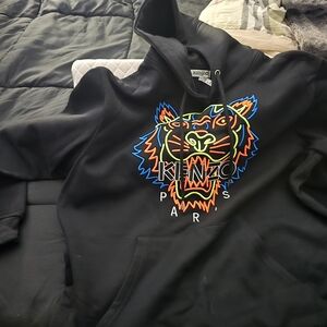 Kenzo Black Sweatshirt with Neon Tiger Motif